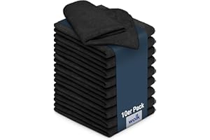 ‎WOLK wolk Mikrofasertücher - 10 Stück - Größe: 40 x 40 cm - Farbe: schwarz - Material: Polyester/Polyamid - Lappen, Reinigungstücher, Putztücher - Bad, Kuche, Gastronomie