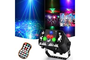 Fwiull Disco Light Party Light with Remote Control, DJ Music Controlled Disco Light, Party Lights with Strobe, Voice Controlled LED Party Lamp, RGB USB Disco Ball for Halloween, Christmas, Club