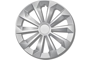 ALBRECHT AUTO-ZUBEHÖR Albrecht - Copricerchi da 15 pollici, colore argento opaco, per cerchioni in acciaio, in plastica di alta qualità, durevoli copricerchi in confezione originale Albrecht - Made in EU