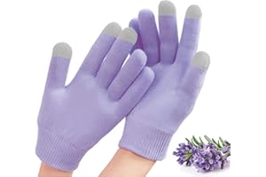 2EASY - Maschera Mani Guanti in Gel Idratante Unisex, fino a 40 utilizzi, con Vitamina E, Olio d'Oliva, Rosa, Lavanda e Jojoba, con touchscreen, taglia unica, ripara e ammorbidisce la pelle (Lavanda)