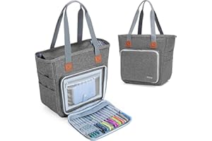 Luxja Bible Bag with Multiple Pockets for Bible Study Items, Bible Case Tote for Women, Grey