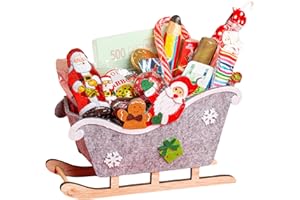 ONZA DULCE Y SALADO SWEET & SALTED Onza Scatola regalo di cioccolatini natalizi. Slitta natalizia riempita con un grande assortimento di cioccolatini di Babbo Natale, cioccolatini natalizi a forma di monete, Carbone dolce. (grigio)