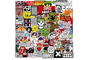 TA MERRY Adesivi Stickers Rock Band Punk Sticker Set with 100pcs Cool Graffiti Vinyl Waterproof Astetica Sticker for Scrapbooking,Snowboard,Skateboard,Laptop,Helmet,Suitcase,Car,Luggage,Moto,Bicycle