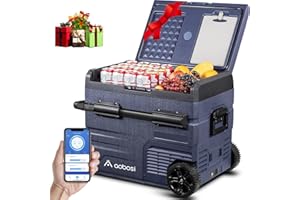 AAOBOSI Frigo Portatile 45L, Frigo Da Campeggio Con Controllo APP WiFi, Porta USB, 12/24 V e 100-240 V, Frigoriferi Auto fino a -20 °C, per Auto, Camion, Barca, Campeggio