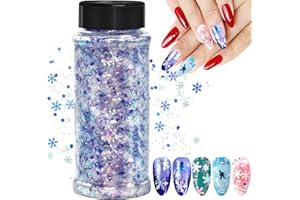 JEMESI 100g Natale Glitter, Paillettes per il Corpo, Unghie, Trucco, Scuola, Fai da te, Gioielli, Resina Epossidica, Festival, Decorazione per Feste（SD-07)
