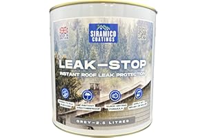 SIRAMICO COATINGS Rapid Roof Repair Paint - Instant Waterproof Leak Sealer | GREY 2.5 Litres | Perfect for Flat and Pitched Felt, Shed & Garage Roofs | Easy to Apply & Fast Dry