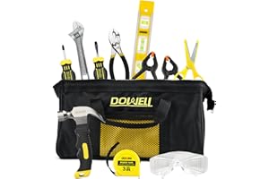 DOWELL Kids Tool Set with Tool Bag including Real Metal Hand Tools for Boys& Girls, Children&Junior Learning Tool Kit for Home DIY, Age 8+