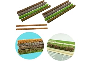 Cayway 5 PCS Miniature Buisson Bandes, Modélisme Ferroviaire Haies en Fleurs Autocollantes d’Herbe Statique pour Le Bricolage Architecture Bâtiment Jardin Paysage