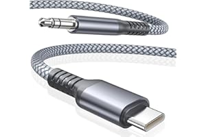 Elebase For iPhone 16 16e USB C Aux Cable 1.2 m, Type C 3.5 mm Jack Audio Adapter Aux Cable for Car, Apple iPhone 15 Pro Max Plus, iPad 10, Air 4 5 Mini 6, Samsung Galaxy S25 S24 S23, Kindle Fire HD