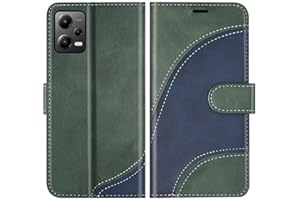 BoxTii Funda para Xiaomi Redmi Note 12 Pro 5G, Funda de PU Cuero para Xiaomi Redmi Note 12 Pro 5G, Magnético Carcasa Libro con Ranuras para Tarjetas, Verde