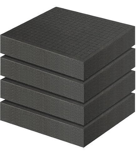 Lot De 6 Plaques Mousse Noire 400x300x25 Mm - À Découper Pour Mallettes De Rangement, Outils, Appareils Photo