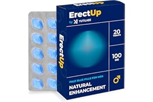 YUTI LABS Erectup - Blue 20 Tablets for Men - 100mg - Natural Supplement for Performance & Vitality - Fast-Acting Blue Power for Men's Efficiency & Long-Lasting Results