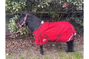 Ruggles 50g V2 Turnout Rug for Shetland Pony Donkey Miniature Horse Section A | 1200D Teflon Coated Fabric | Perfect for Milder Wet Weather (Tomato Red, 4' 9")