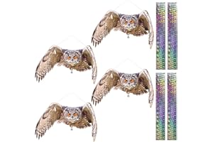 KUNGFU MALL Dissuasori Per Piccioni, Dissuasore Per Piccioni, Gufo Scaccia Piccioni, Anti Piccioni Balcone, Dissuasori Per Uccelli, Repellente Piccioni, Allontana Piccioni, Cartone Piatto Scaccia Piccioni 4 Pezzi