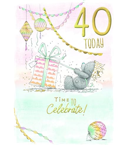 Me To You Tatty Teddy Geburtstagskarte Für Partner – 15,2 X 22,9 Cm, Offizielle Kollektion – Mit Goldener Schrift & Luxuriösem Design