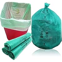 PRAKRUTIK Garbage Bags Biodegradable For Kitchen,Office,Medium Size (48cmX56cm/(19 Inchx22 Inch),90 Bags).(Green)