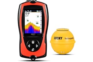 LUCKY Ecoscandaglio da Pesca Portatile Sensore Sonar Trasduttore Cercatore di profondità dell'acqua Schermo a cristalli liquidi Ecoscandaglio Fish Lampada Attraente Sul Ghiaccio Pesca in Mare