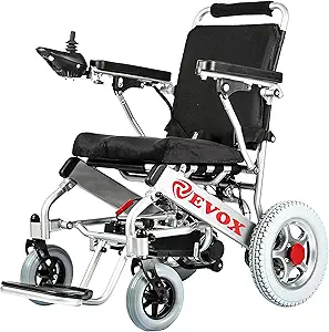 EVOX Electric WheelChair WC 107 | WC 107 | Very Light weight | Easy Foldable | Removable Battery | Easy Recharging