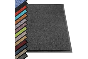 casa pura - Tappetino per Ingresso da interno SKY tappetino antiscivolo e antipolvere, zerbino d'ingresso per interni, zerbino lavabile e ultra assorbente - Antracite - 90x120 cm