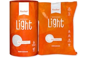 ‎XUCKER Xucker Light Erythrit 1kg Dose + Light 1kg Nachfüllpack - kalorienfreier Kristallzucker Ersatz als Vegane & zahnfreundliche Zucker Alternative I zuckerfrei 0 kcal 100% sweet I 2x1kg