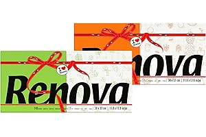 Renova Servilletas de Papel Red Label | 140 Servilletas | Mitad Blancas Decoradas, Mitad Color | Tamaño Estándar