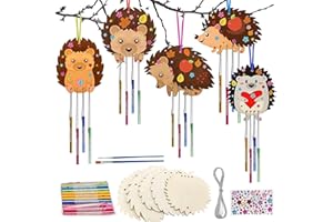 BOOAEE Set di 34 pezzi per il fai da te, riccio, in legno, per il giorno del Ringraziamento, per bambini, per l'autunno, per ragazzi, compleanni, regali di laurea, feste, decorazione per la casa