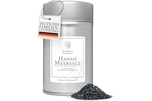 ‎BOOMERS GOURMET Boomers Gourmet - Hawaii Meersalz Black Lava I Schwarzes Salz aus Hawaii I Exotisches Finishing Salz mit Aktivkohle – Perfekt für Fisch, Fleisch und Pasta - Gewürzdose 11,5 cm - 200 g