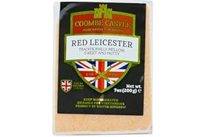 Food-United RED LEICESTER Käse 2x 200g Stk. von Coombe-Castle english Leicestershire cheese Cheddar Alternative englischer Hartkäse passt zu Gratin Burger Nüssen Käseplatte Fondue Wein Pflaumen (2)