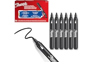 ‎SHARPIE Sharpie Creative Marker Acryl-Farbstifte | Wasserbasierte Farbmarker mit Rundspitze | Bastel- & Künstlerbedarf | Schwarz | 6 Stück