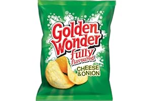 Golden Wonder Cheese And Onion Crisps Full Box of 32 x 32.5g Bags