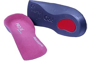 PRO 11 WELLBEING 1 Pair of Slim Fit 3/4 Orthotic Insoles with Heel Pad for Plantar Fasciitis (5/6.5 UK, Pink)