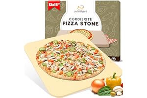 Sefinsecimi 15" (38 x 38 cm) Cordierite Pizza Stone – High-Heat Resistant Baking Stone for Oven & Grill – Perfect for Homemade Crispy Pizza, Bread & Pastries