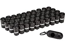 Amazon Basics Bolsas para excrementos de perro con dispensador y clip para correa, Sin fragancia, 600 Unidad, 40 Paquetes de 