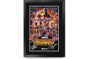 HWC Trading A3 FR Avengers Infinity War Movie Poster Robert Downey Jr Chris Evans Chris Hemsworth Signed Gift FRAMED A3 Printed Autograph Film Gifts Print Photo Picture Display