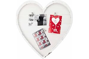 accent by nielsen Bilderrahmen Collage Herz mit Klammern für 3 Fotos à 10x15 cm, Weiß Antik