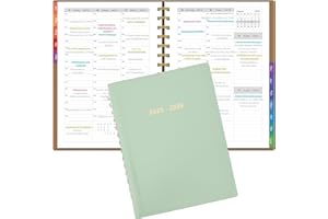 Leapig Terminplaner A5 2025/2026 Softcover mit Farbigem Randregister & Multifunktionalen Seiten – Juli 2025 bis Juni 2026 – 30 Minuten-Intervalle Wochenplaner 100 GSM Papier