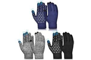 ‎AOPOW AOPOW Winterhandschuhe Handschuhe Kinder Touchscreen - Verdicken Fausthandschuhe Warme Kinderhandschuhe Winddichte Rutsch Skihandschuhe für Outdoor Sport Fahrrad Junge Mädch & 3 paa