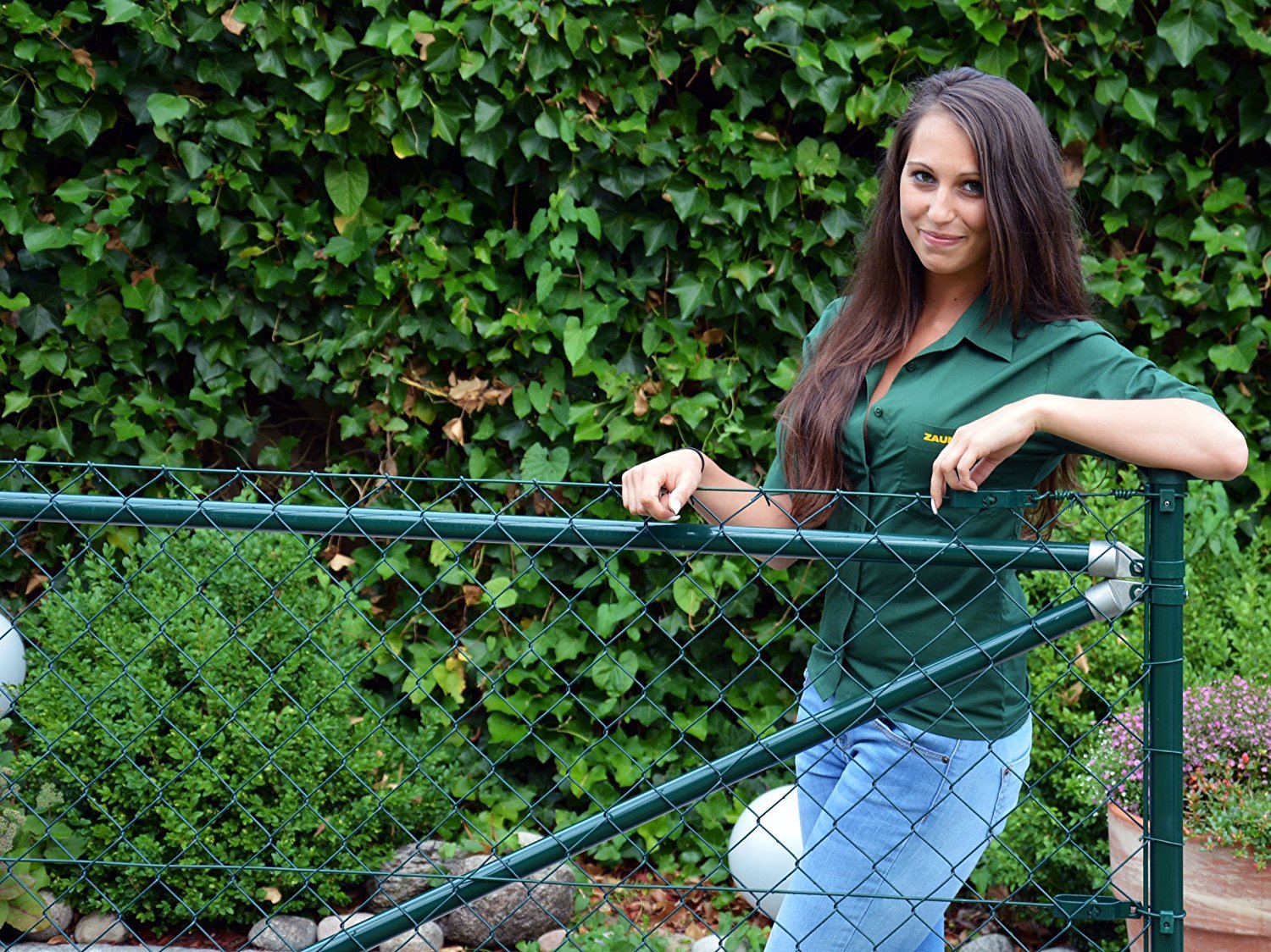 Zaun-Nagel Maschendrahtzaun Drahtzaun Gartenzaun Maschendraht Komplettset für gerade Zaunstrecke – Bild 4