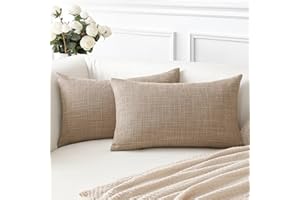 Artscope 2 Pezzi Federe per Cuscini in Finto Lino Minimalista Copricuscini Decorativo per Domestica Soggiorno Camera da Letto Divano 40x60cm, Caffè Leggero