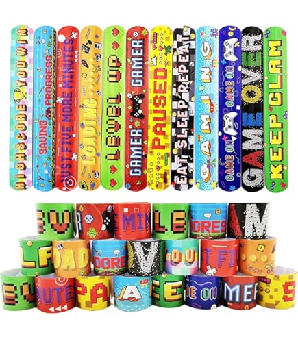 SAVITA 12 Stück Pixel Silikonarmbänder - 4 Styles Für Gamer & Videospiel Parties