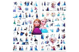 PIKAPIKA Tattoos Elsa Tattoo Kinder, 8 Blätter Frozen Kinder Temporäre Tattoo, Wasserdichte Kindertattoos Sticker Kinderaufkleber für Mädchen Geburtstags party Dekorationen Geburtstagsgeschenke Mitgebsel (8pc)