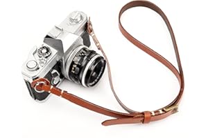 CANPIS Cinturino Regolabile in Lega di Cuoio Fatta a Mano in Pelle a Spalla per Nikon Canon Pentax Leica Olympus Fuji