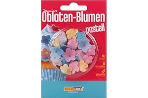 ‎DECOCINO DECOCINO Oblaten-Blumen Pastell - essbare Blüten aus Esspapier, ideal zum Dekorieren von Hochzeits-Torten, Geburtstags-Kuchen, Cupcakes uvm.