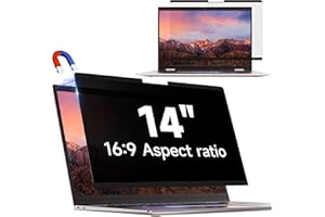 IPROKKO Magnetischer Laptop Sichtschutzfolie 14 Zoll 16:9, Abnehmbarer Sichtschutz Anti Blaulicht Blendschutz Blickschutzfolie Displayschutz Blickschutzfilter für Hp/Dell/Acer/Lenovo/ThinkPad/Asus