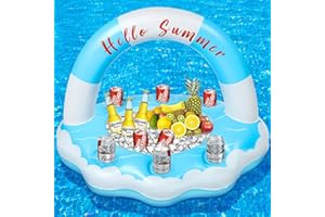 Popolic Porte Gobelet Gonflable Piscine,Portable Bar De Piscine Flottant, Plateau Flottant Piscine, Piscine, Fête, Para adultos y niños