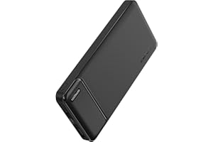 AsperX Power Bank 10000mAh mit USB-C Input & Output Slim Klein Aber Stark Externer Handyakkus,Kompatibel mit 4 Ports kompatibel akkupack mit iPhone,Samsung,iPad,Huawei,AirPods,Schwarz