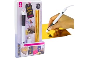 Crafts&Co® Hot Foil Pen | Penna Foil a Caldo con USB 1,5 mm Punta Fine | Penna a Sfera Attivata dal Calore per Disegnare, Creazione di Biglietti, Scrapbooking | Penna Hot Foil con USB | Bianco