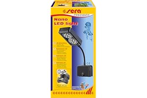 sera 31067 Nano LED light 2 x 2 W una lampada LED (4 W/12 V, dimmerabile) con riflettore sottile per illuminare Nano acquari Cube 16 l, argento