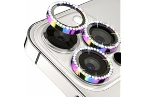 ICARER FAMILY Glitzer Kameraschutz für iPhone 15 Pro 6.1/iPhone 15 Pro Max 6.7 Kamera Schutz Bling,ICARERFAMILY Ultra-Klar HD Clear Diamond Kameraschutz,[ Kratzfest ] Einfach Installieren Hülle Freundllich - Bunt