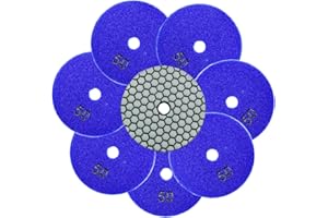 QUEFORET Diamant Polierpads Körnung 50-8 Stücke Trocken Polierscheiben 100mm für Granit Marmor Quarz Kunststein